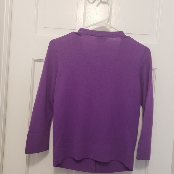 Kate Spade Purple Wool Cardigan Embellished neckline Small - Picture 11 of 12